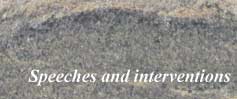 Speeches and interventions